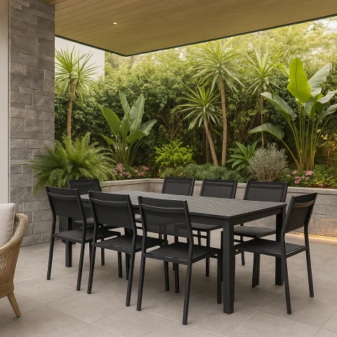 TAVOLO MONTEREY ALLUNGABILE ANTRACITE 646241 220/280x100cm VACCHETTI