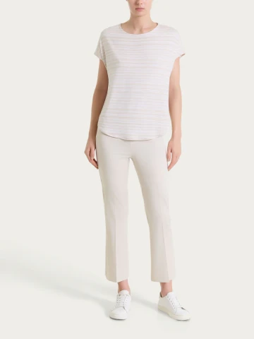 Maglietta girocollo a righe alternate in Viscosa Summer DT13TJ RAGNO FANT.CHAMPIGNON