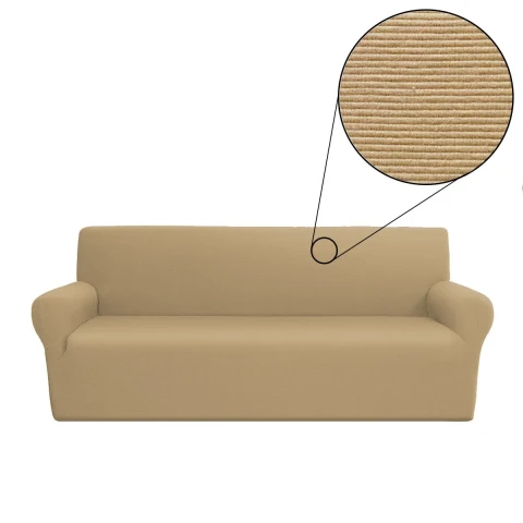 YES COPRIDIVANO ELASTICIZZATO 4 POSTI LINEAORO CREMA
