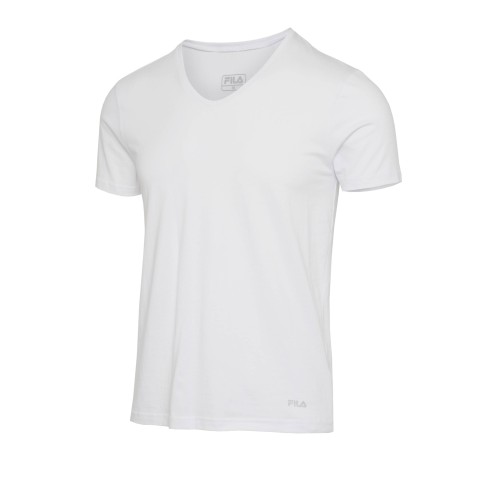 T-SHIRT MANICA CORTA SCOLLO V FILA FU5001 BIANCO