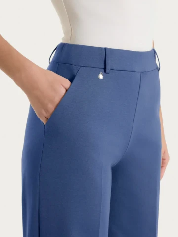 Pantalone a palazzo con tasche in Compact Light DS13PA OCEANA