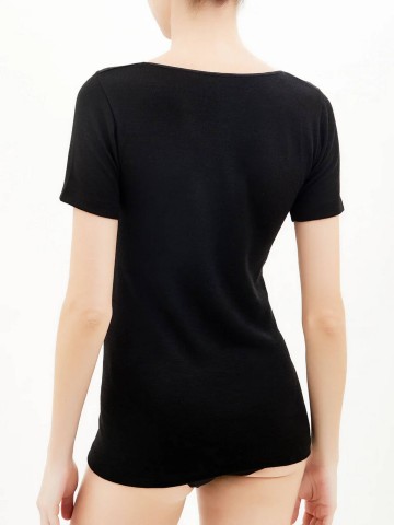 MAGLIA SINTONIA MEZZA MANICA GIROCOLLO RAGNO 072457 NERO