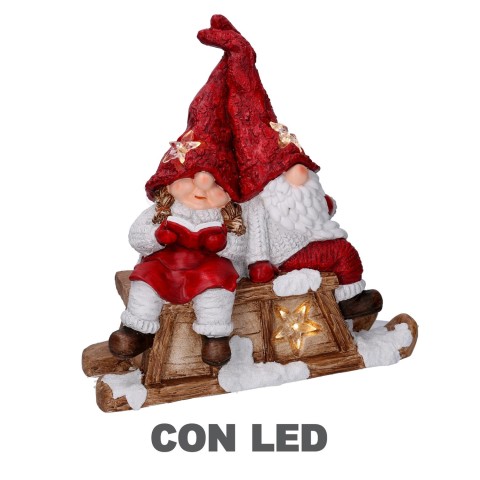 BABBO LED RESINA CON BIMBA ROSSO 616846