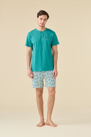PIGIAMA UOMO COTONE Mezza manica FC003264 noidinotte GREEN