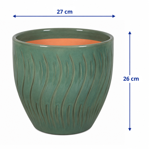 VASO CERAMICA CORSICA M D27X26H SMERALDO