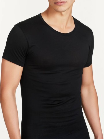 MAGLIA SILKOTTON MEZZA MANICA GIROCOLLO RAGNO 601697 NERO