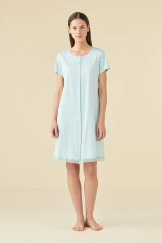 CAMICIA DA NOTTE DONNA COTO MEZZA MANICA LA003484 GREEN