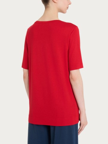 Maglietta girocollo a manica corta in misto viscosa DN12T7 RAGNO SALSA