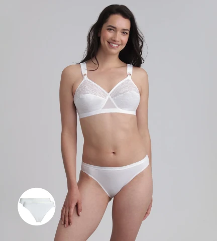 Pacco da 2 slip sgambati neri Cotone Bio BIANCO