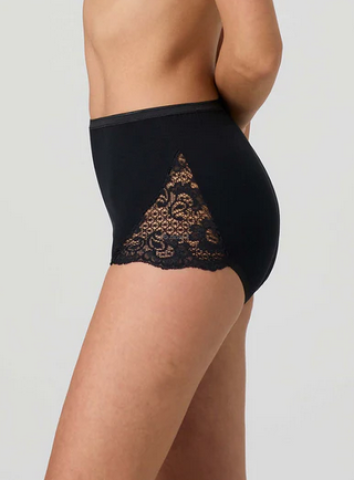 SLIP ALTO CON PIZZO CONFEZIONE 6 PZ JADEA 07 NERO