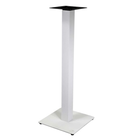 Base tavolo bar acciaio Jamie bianco quadro cm40x40h110