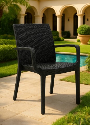SEDIA CON BRACCIOLI INDIANA ILBLUGARDEN MADE IN ITALY GRAFITE