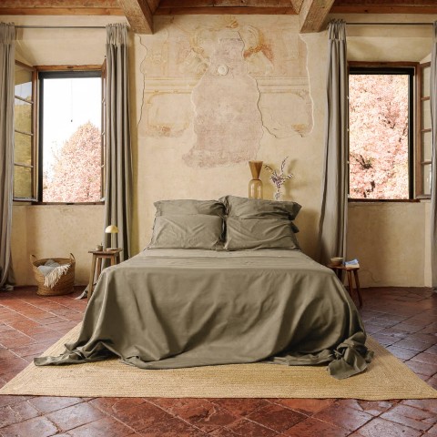 VENEZIA COMPLETO LENZUOLA MATRIMONIALE IN RASO BEIGE