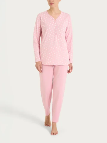 PIGIAMA DONNA Manica lunga SERAFINO DT04NU ragno CAMEO PINK