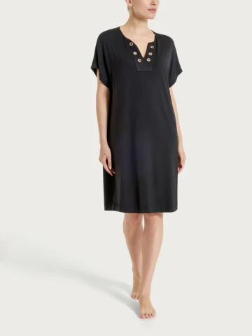 Abito con occhielli in Viscosa Summer DT02DX NERO