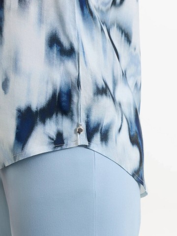 Blusa con manica 3/4 e fantasia in EcoSeta DS86SX RAGNO FANT. OCEANA