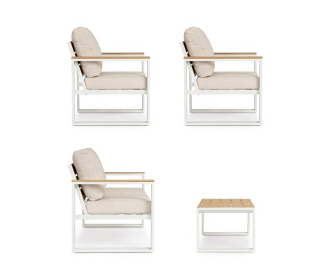 SET 4 SALOTTO CON CUSCINI LEANDRO BIANCO-BEIGE 0663882