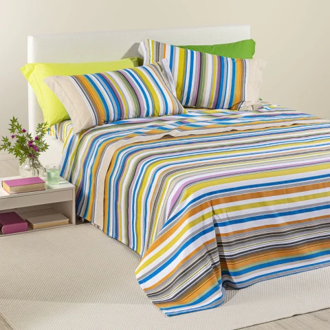 Copriletto Non Trapuntato In Cotone Piquet Bristol Singolo Caleffi MULTICOLOR