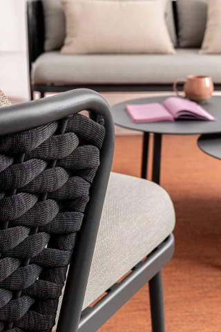 HARLOW POLTRONA ANTRACITE CON CUSCINO 0663581 BIZZOTTO