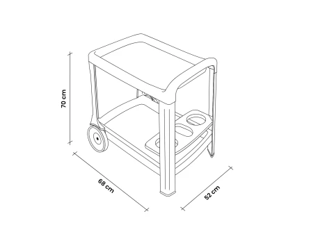 CARRELLO PORTAVIVANDE BORNEO BIANCO ILBLUGARDEN MADE IN ITALY