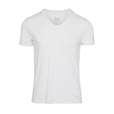 T-SHIRT MANICA CORTA SCOLLO V FILA FU5001 BIANCO