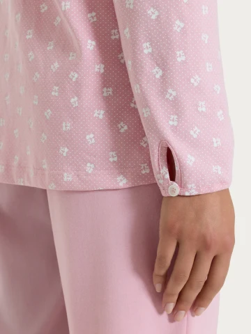 PIGIAMA DONNA Manica lunga APERTO DT04N7 ragno CAMEO PINK