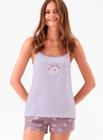 PIGIAMA DONNA COTONE SENZA MANICA HNY654034 INFIORE MALVACHIARA