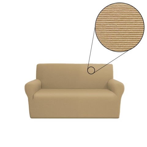 YES COPRIDIVANO ELASTICIZZATO 2 POSTI LINEAORO CREMA