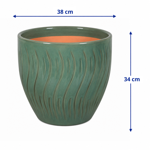 VASO CERAMICA CORSICA XL D38X34H SMERALD