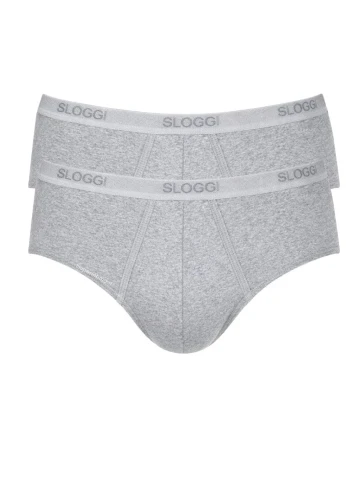 BASIC SLIP MIDI PACCO DOPPIO SLOGGI 10020412 UOMO GRIGIO