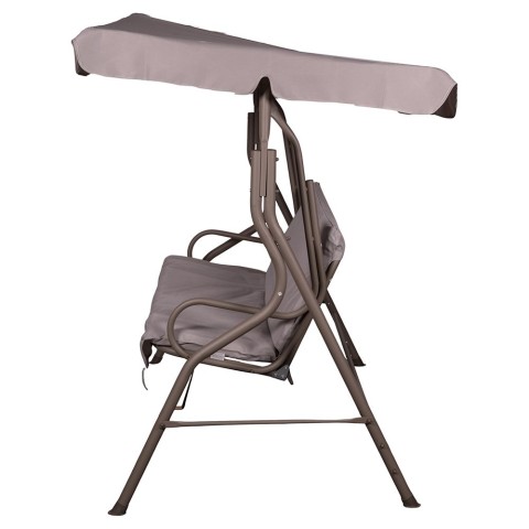 Dondolo da giardino 3 posti, tetto parasole, tortora, Esté 2188910