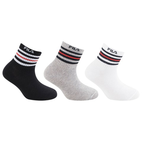 CALZA QUARTER BIMBO FILA 3PZ F2119 GREY/BLACK/WHITE