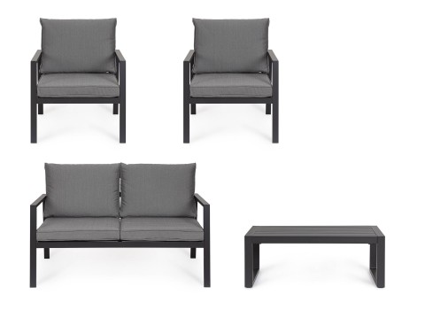 SET4 SALOTTO CON CUSCINI HILDE ANTRACITE LH32 0664003