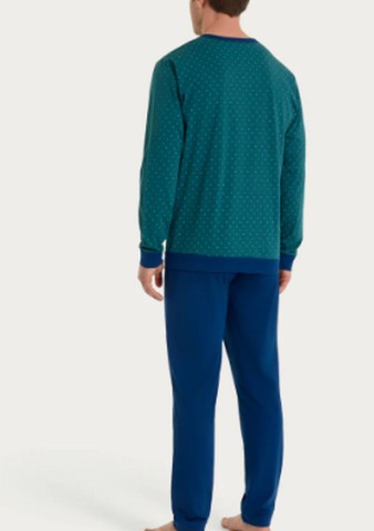 Pigiama a serafino con micro rombi in Jersey di Cotone UA23N1 RAGNO FANT. BAYBERRY