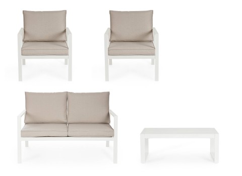 SET4 SALOTTO CON CUSCINI HILDE BIANCO LD30 0664002