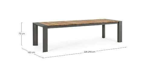 TAVOLO ALLUNGABILE CAMERON 228/294X100 ANTRACITE