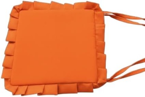 NEW EDGAR SET 2 CUSCINI QUADRATI CON VOLANT ARANCIO