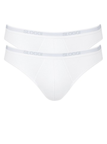 BASIC SLIP MINI PACCO DOPPIO SLOGGI 10020414 UOMO BIANCO