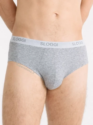 BASIC SLIP MIDI PACCO DOPPIO SLOGGI 10020412 UOMO GRIGIO