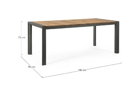 TAVOLO CAMERON 180X90 ANTRACITE 0663399