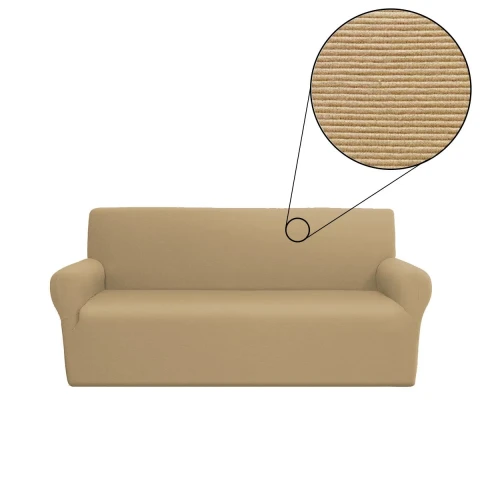 YES COPRIDIVANO ELASTICIZZATO 3 POSTI LINEAORO CREMA