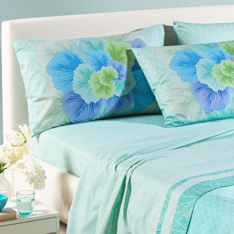 Completo Lenzuola In Cotone Madreperla Matrimoniale Caleffi ANICE