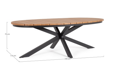 TAVOLO ZELMAR 218X115 ANTRACITE YK13 0663791