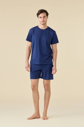 PIGIAMA UOMO COTONE Mezza manica FC003266 noidinotte MEDIEVAL BLUE