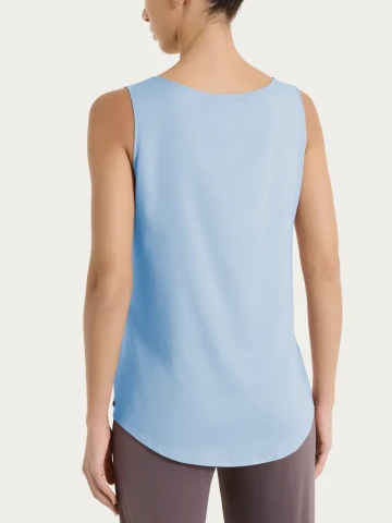 Top con spalla larga in Voile Stretch DS25S2 DUSTY BLUE