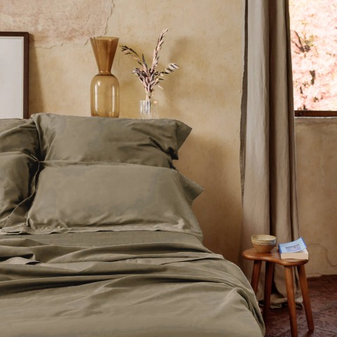 VENEZIA COMPLETO LENZUOLA MATRIMONIALE IN RASO BEIGE