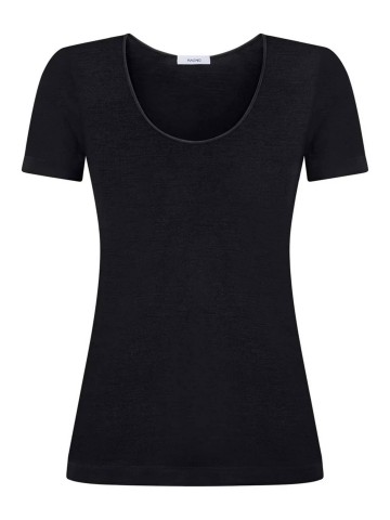 MAGLIA MERINOSETA MEZZA MANICA GIROCOLLO RAGNO 074027 NERO