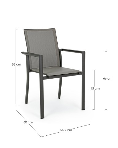 SEDIA CON BRACCIOLI KONNOR ANTRACITE CX23 0663355