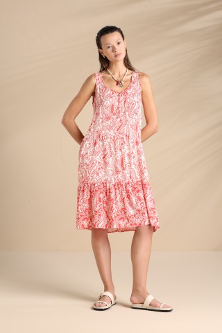 ABITO DONNA SPALLA LARGA VISCOS LA003559 NOIDINOTTE SPICY ORANGE