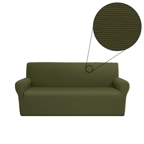 YES COPRIDIVANO ELASTICIZZATO 3 POSTI LINEAORO VERDE